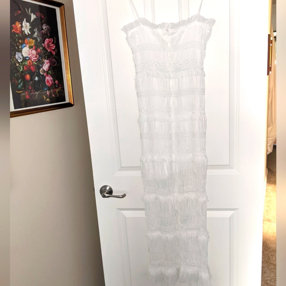 Commense Aegean Ruffle Zippered Midi Dress